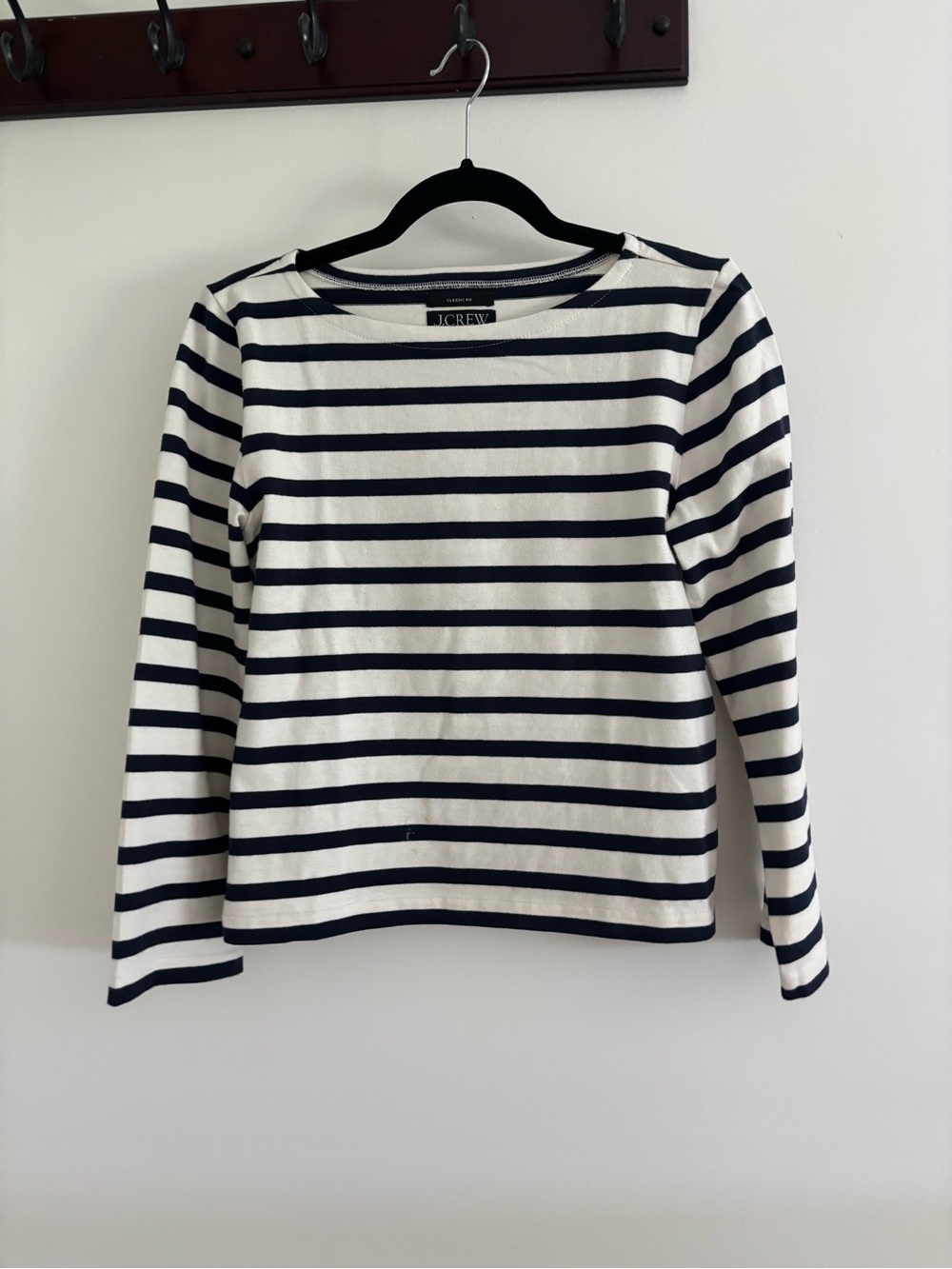 J. Crew Navy and White Striped Long-Sleeve Top